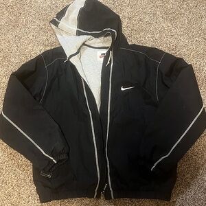 Nike Men's Black and Gray quilted inside jacket